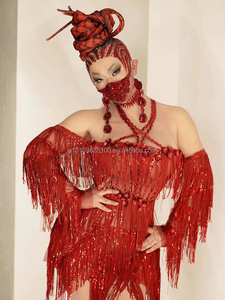 Traje Brillante De plata con flecos para espectáculo, modelo de celebridad, bar, rave, dancer, club de escenario, <span class=keywords><strong>dj</strong></span>, ds - Product Image 6