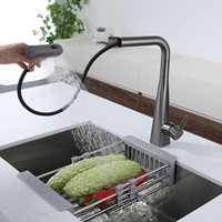 Robinet de cuisine moderne intelligent avec pulvérisation rotative à 360 degrés, affichage numérique de la température, en acier inoxydable, à poignée unique