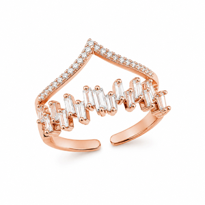 Anello a doppio strato a forma di V in stile coreano per gioielli da dito alla moda da donna - Product Image 1