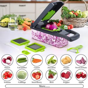 Hachoir à légumes manuel 16 en 1, trancheuse, coupe-légumes, pour légumes avec récipient - Product Image 5