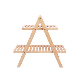 Support à fleurs d'intérieur en bambou, étagère de salon, étagère triangulaire simple multi-niveaux sur pied pour balcon, personnalisable - Product Image 4