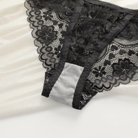 Ensemble de lingerie féminine sexy et tendance, fermeture au dos, dentelle florale, deux pièces, soutien-gorge et culotte