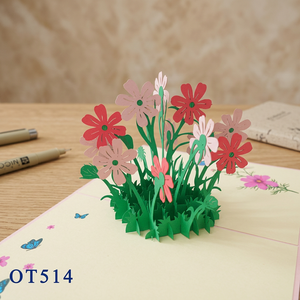 Ramo de Flores Pop 3D, Diseño Personalizado, Arte en Papel Hecho a Mano en Vietnam, Mejor Precio, Alta Calidad, Tarjeta de Felicitación al por Mayor, Decoración del Hogar - Product Image 4
