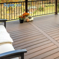 Planche de terrasse en WPC co-extrudé, imperméable, pour extérieur, terrasse, jardin, piscine