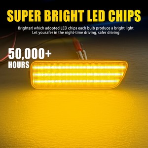 ไฟเลี้ยวข้าง LED สีเหลืองอำพันสำหรับรถยนต์ VW Golf Cabrio Jetta 99-05 เลนส์รมดำ - Product Image 5