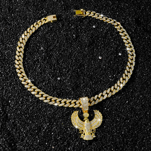 สร้อยคอจี้รูปนกอินทรีอัลลอยด์ยอดนิยม ดีไซน์เรียบง่าย ปรับแต่งได้ ขายดี สร้อยคอผู้ชายสไตล์ฮิปฮอป เครื่องประดับแฟชั่น ขายส่ง - Product Image 4