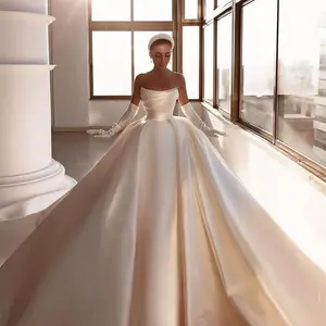 Váy Cưới Váy Dạ Hội Lệch Vai Váy Dạ Hội Công Chúa Váy Tốt Nghiệp Cho Nữ Dài Trailing 2022