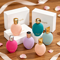 Flacon de parfum en verre floqué transparent de 50 ml avec pulvérisateur à pompe pour cadeaux de mariage et emballages en gros, boîtes de parfum en stock