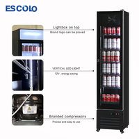 Réfrigérateur mince à refroidissement par ventilateur, direct usine, pour boissons, vitrine verticale, logo personnalisé disponible