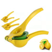 Presse-agrumes Citron Orange Presse-agrumes manuel Presse-agrumes presse-agrumes presse-agrumes, presse-agrumes en métal de qualité supérieure, 2 en 1 jaune
