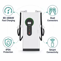 Estación de Carga Rápida para Vehículos Eléctricos de 40kW 60kW 80kW 120kW 160kW CC, OCPP CCS2 GBT IP54, Montada en el Suelo, Comercial