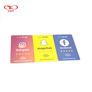 Usine directe en gros 13.56MHz NFC PVC Smart carte de visite d'hôtel étanche avec partage de médias sociaux et commentaires de site Web - Product Image 5