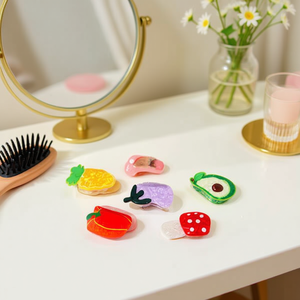 Fermagli per capelli Ninon Vegetable Series da 8 cm in resina con design a cartoni animati per donna, stile casual - Product Image 2