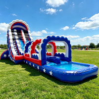 Toboggan aquatique gonflable, interactif pour la famille, enfants et adultes, piscine extérieure, trampoline, activité estivale