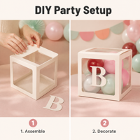 Bébé Douche Ballons approvisionnement DIY A-Z Lettre Ballons Boîte Nominative Transparente Boîte Premier 1st Fête D'anniversaire Décor Macaron Ballons Boîte