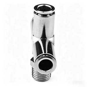 Raccord pneumatique rapide à filetage mâle de type croisé, série <span class=keywords><strong>PZR</strong></span>, en laiton massif, nickelé - Product Image 3