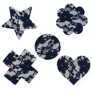 Grenz überschreitende Hochzeit Herzförmige Brust aufkleber Atmungsaktive durchscheinende Jacquard-Spitze Unsichtbare Einweg-Brustwarzen abdeckung - Product Image 6