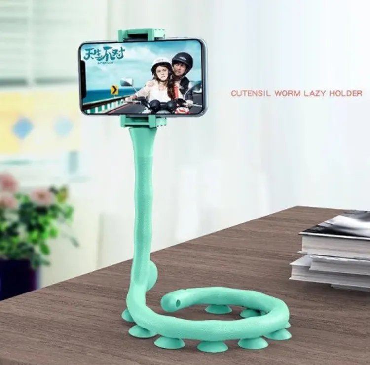 लोकप्रिय कार्टून मजबूत चूसने वाला मोबाइल फोन स्टैंड प्यारा स्टैंड फोल्डिंग लचीला ट्यूब फोन स्टैंड