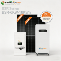 Système solaire 6 kW 16 kWh pour maison et usine, onduleur hybride connecté au réseau et hors réseau avec batterie