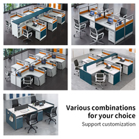 Bureau de travail au design moderne, mobilier de bureau, table de bureau, taille standard, poste de travail pour 4 personnes, bureau modulaire de bureau