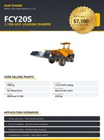 MAP FCY20S Mini-dumper articulé 4x4 autochargeur de chantier 2 tonnes, cuve de 1,0 m³, moteur diesel 33 kW