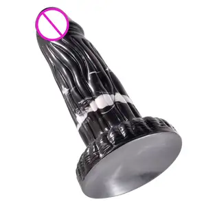 Huge Chinese Style With Stripes Friction Monster Dildo Big Suction Cup Vagina G-spot Stimulation Penis Anal Sex Toy For Women