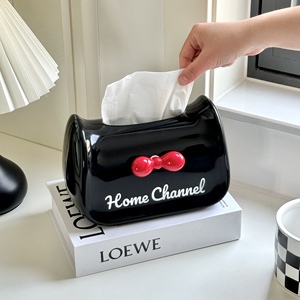 Boîte à mouchoirs moderne et créative de style crème avec un porte-serviettes mignon, idéale pour les salons, les chambres et les tables basses - Product Image 4