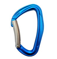 Mousqueton d'escalade incurvé D-Straight Gate certifié UIAA CE 23kN en aluminium 7075, crochet de sécurité pour équipement d'alpinisme