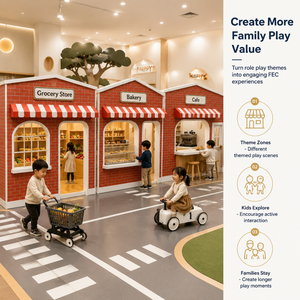 Équipement de jeu intérieur commercial : Centre de jeu de rôle Boulangerie et Ville en briques rouges pour centre de divertissement familial - Product Image 3
