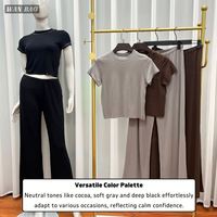 Pyjama 2 pièces de luxe pour femme SUHE en lin, coton doux, modal, bambou, lyocell, grandes tailles, avec strass, taille élastique, thermique, printemps