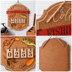 Wooden Fishing <b>Log</b> Ornament with Customizable Name Handmade <b>Decor</b> for Anglers and Wall Hanging <b>Decor</b> Craft - Product Image 5
