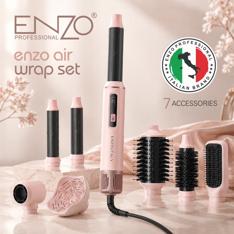 ENZO EN-5611 3-in-1 Triple Barrel Hair Curler, Straightener
