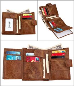 Andong Short <b>Wallet</b> Purse for <b>Men</b> Genuine Cow Leather RFID Block Anti-Theft Fashion Clutch <b>Wallets</b> Purses Man <b>Card</b> Holder Clip - Product Image 4