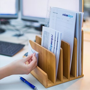 Autonomy Wooden <b>File</b> Rack Letter Holder Desktop <b>Organizer</b> Storage Rack For Office Home Use - Product Image 1