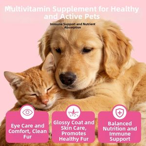 Tabletas Multivitamínicas para Perros y Gatos, Suplemento Nutricional 10 en 1, Apoyo Inmunológico, Cuidado de la Piel y el Pelaje, Venta al por Mayor - Product Image 2