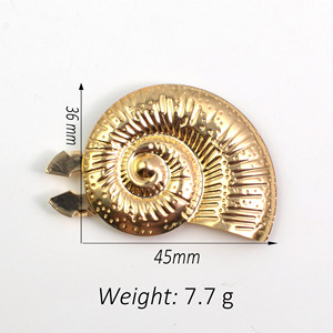 Couvertures de boutons de mode pour femmes Écologique Or Métal Placage Trompette Shell Forme Chemise Bouton de Manchette <span class=keywords><strong>Col</strong></span> Bouton Couvre - Product Image 2