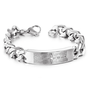 Isa Dini Ayetleri Çapraz İncil Bilezik Paslanmaz Çelik Zincir Bağlantı Bileklik <span class=keywords><strong>Serenity</strong></span> Namaz Takı - Product Image 2