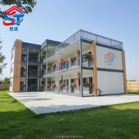 Maison conteneur préfabriquée modulaire multi-étages en acier avec balcon pour bureau, dortoir, hôtel
