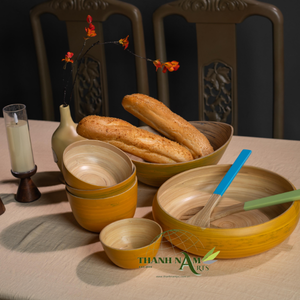 Bol en bambou ambre lueur de haute qualité logo laser personnalisé directement du Vietnam vente en gros - Product Image 6