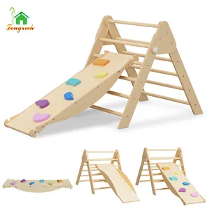 Gökkuşağı tırmanma oyuncaklar bebekler için çocuk kapalı açık spor öğrenme ahşap merdiven kemer tırmanma için