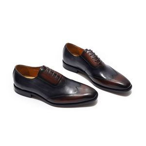 Zapatos de Cuero para Hombre con Diseño de Parches y Lazo, Zapatos de Cuero Estilo Americano - Product Image 1