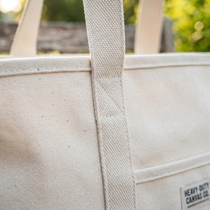 Sac de courses en toile zippé avec poche intérieure, grand sac fourre-tout réutilisable sécurisé pour les trajets quotidiens et les courses - Product Image 2
