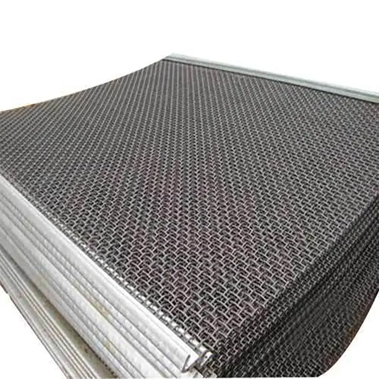 65MN Stainless steel Replacement crimped wire mesh sand gravel crusher hooked vibrating sieve screen mesh for Mining and Quarry