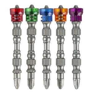 5 uds., vástago hexagonal de 1/4 pulgadas, juego de destornilladores eléctricos para paneles de yeso, destornillador magnético, broca, cabeza cruzada PH2, puntas de destornillador magnético - Product Image 1