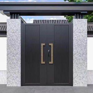 Portail de garage métallique robuste pour entrée de maison moderne, sécurité extérieure résidentielle automatique, design architectural robuste - Product Image 1