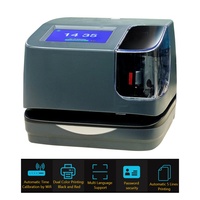 Relojes de Control de Tiempo para Documentos, Doble Color Rojo y Negro, Impresión Personalizada de 5 Líneas, Máquina de Sello de Fecha y Hora, Operación Táctil, WiFi