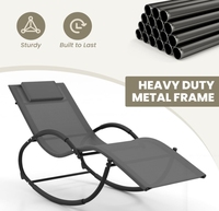 Chaise berçante à gravité zéro avec accoudoirs fermés Chaise longue à bascule extérieure confortable idéale pour bronzer dans le patio