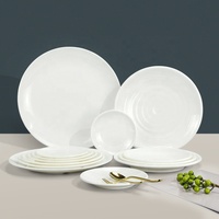 Assiette plate ronde en mélamine blanche nordique incassable de 9 pouces pour la restauration