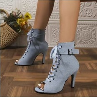 Chaussures de Danse de Performance et de Pratique Salsa, Jazz, Batchata Noires Mates de 10 cm les Moins Chères pour Femmes