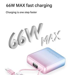 Offres Spéciales 10000mAh Power Bank 66W <span class=keywords><strong>Super</strong></span> rapide avec câble intégré Affichage numérique Alliage d'aluminium Mini Power Bank OEM Vente en gros - Product Image 4
